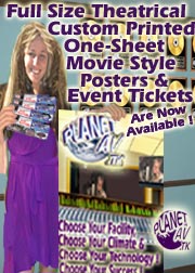 Giant 27 Inch X 40 Inch Movie Theater One Sheet Custom Printed Artist & Event Promotinal Posters & Full Color Bar Coded Event Or Venue Tickets Are Now Available!